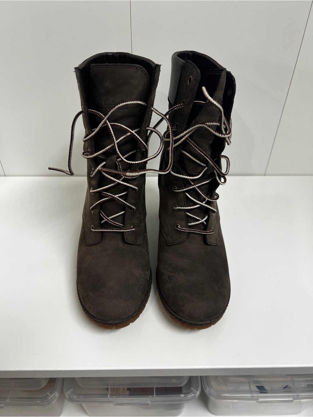 Timberland Women's Dark Brown Lace-Up Nubuck Boots